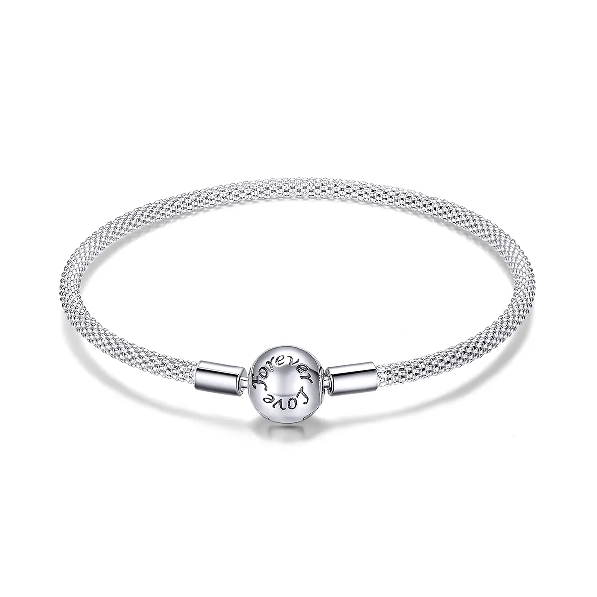 Pandora Style Silver Forever Love Mesh-armbånd - SCB105