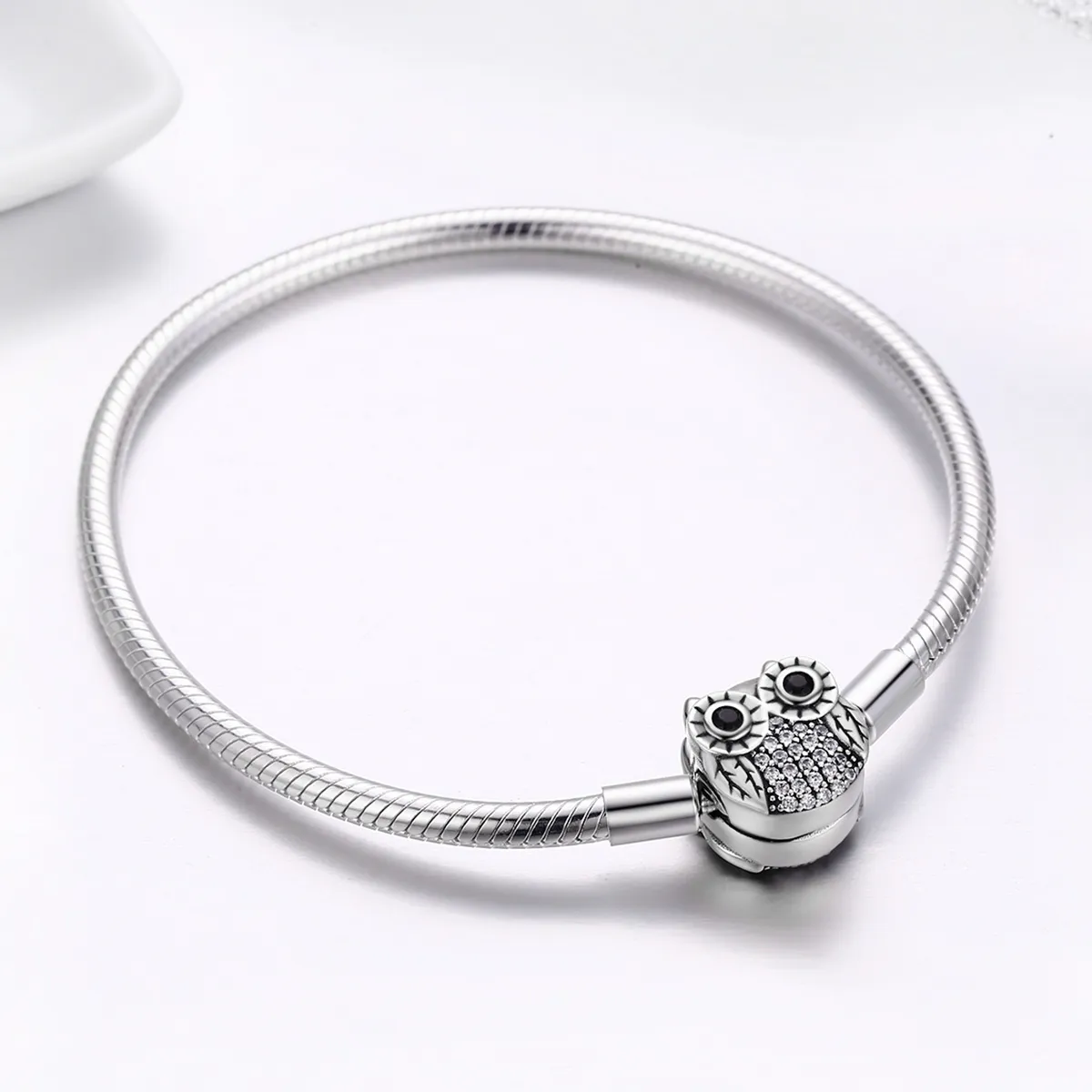 Pandora Style Silver Graduation Cute Owl Chain Armbånd - SCB067