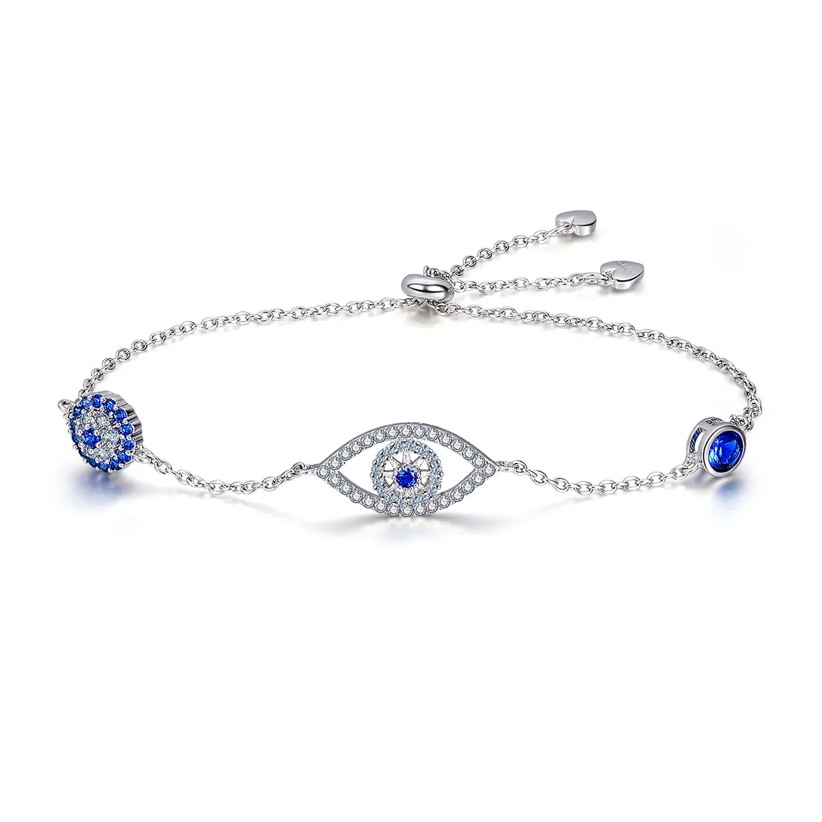 pandora style silver guardian eye chain slider armbånd scb089