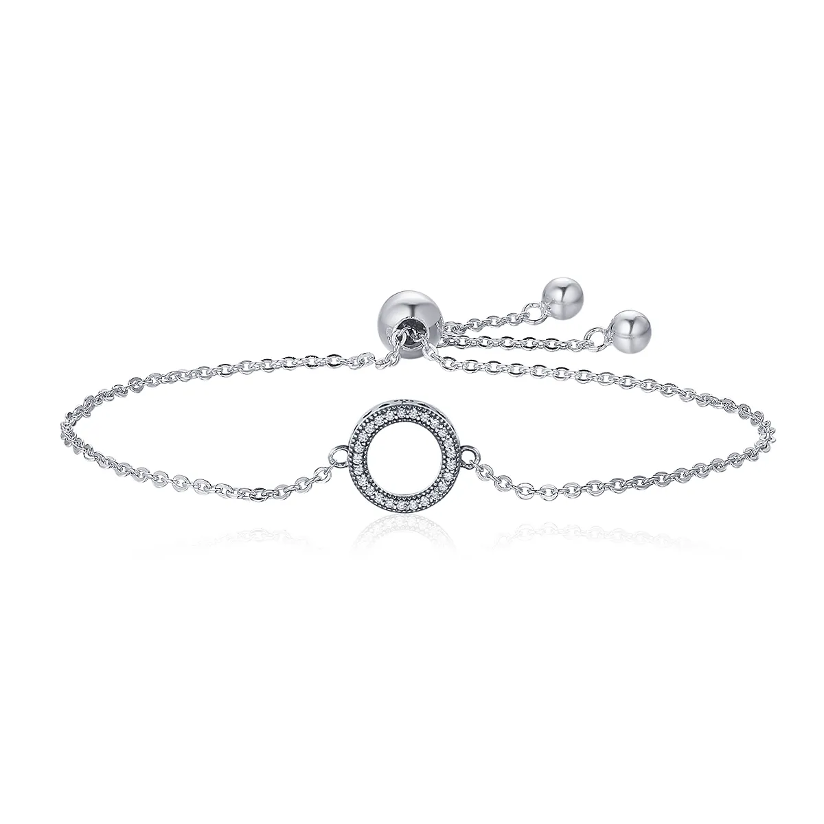 Pandora Style Silver Halo Slider Armbånd - SCB030