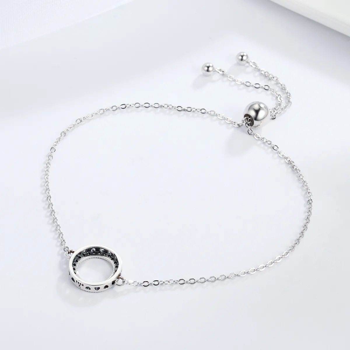 Pandora Style Silver Halo Slider Armbånd - SCB030