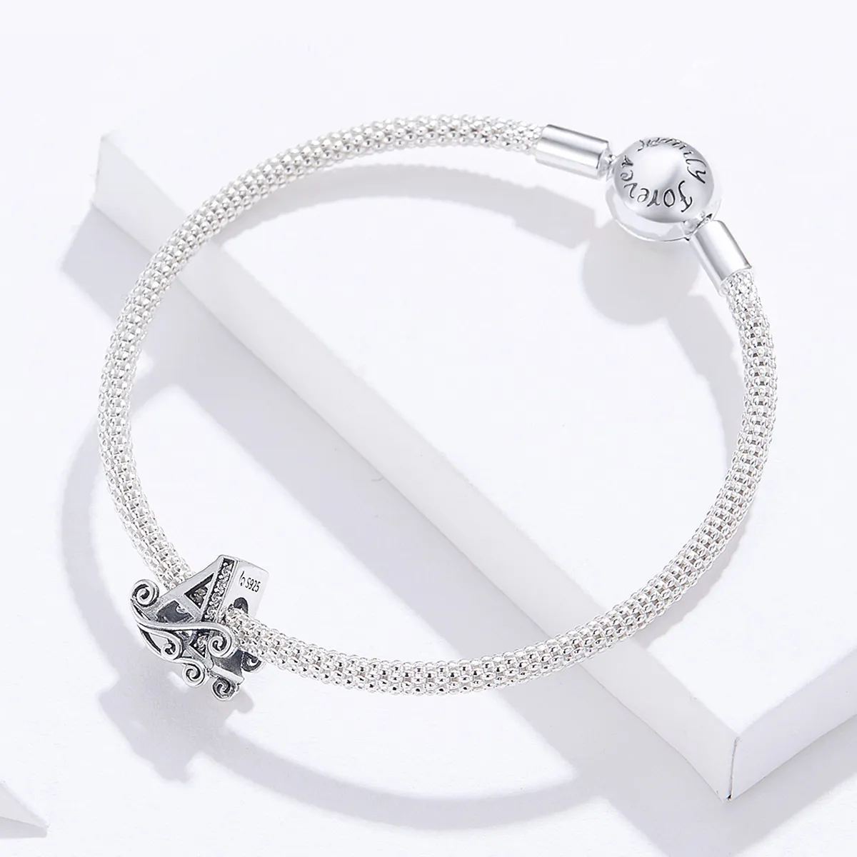 Pandora Style Silver Letter A Mesh armbånd - SCB829