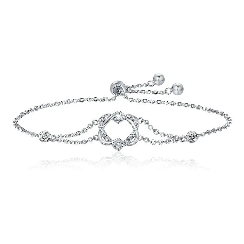 Pandora Style Silver Love Cardiogram Jubileumsglidearmbånd - SCB022