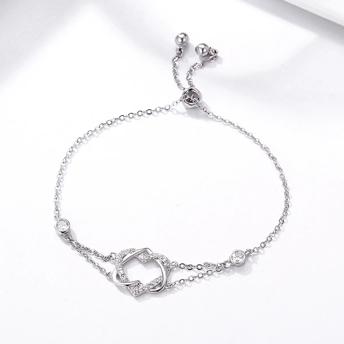 Pandora Style Silver Love Cardiogram Jubileumsglidearmbånd - SCB022