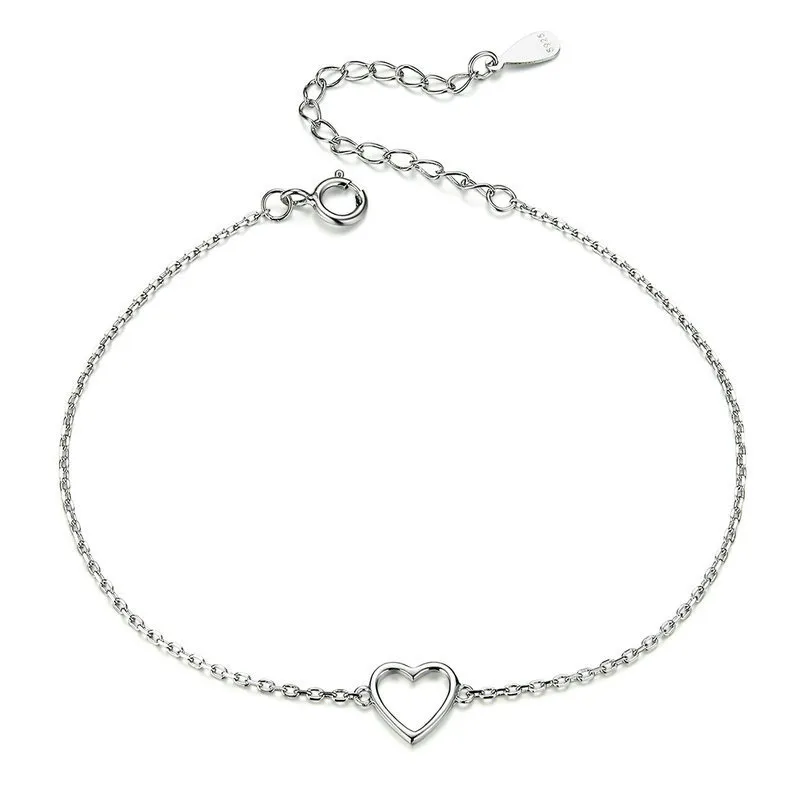 pandora style silver shape of love chain slider armbånd scb159