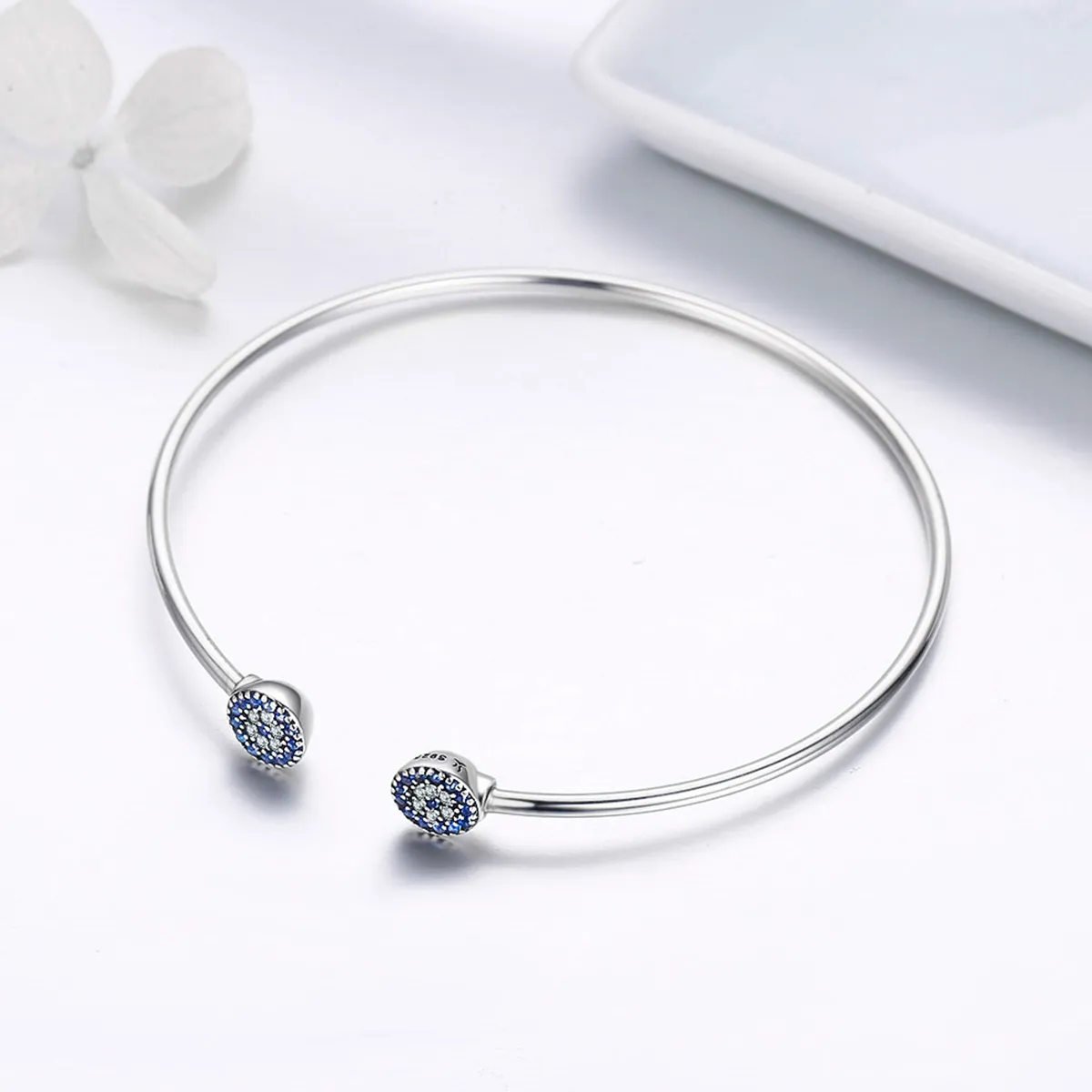 Pandora Style Silver Shining Stars åpen armring - SCB058