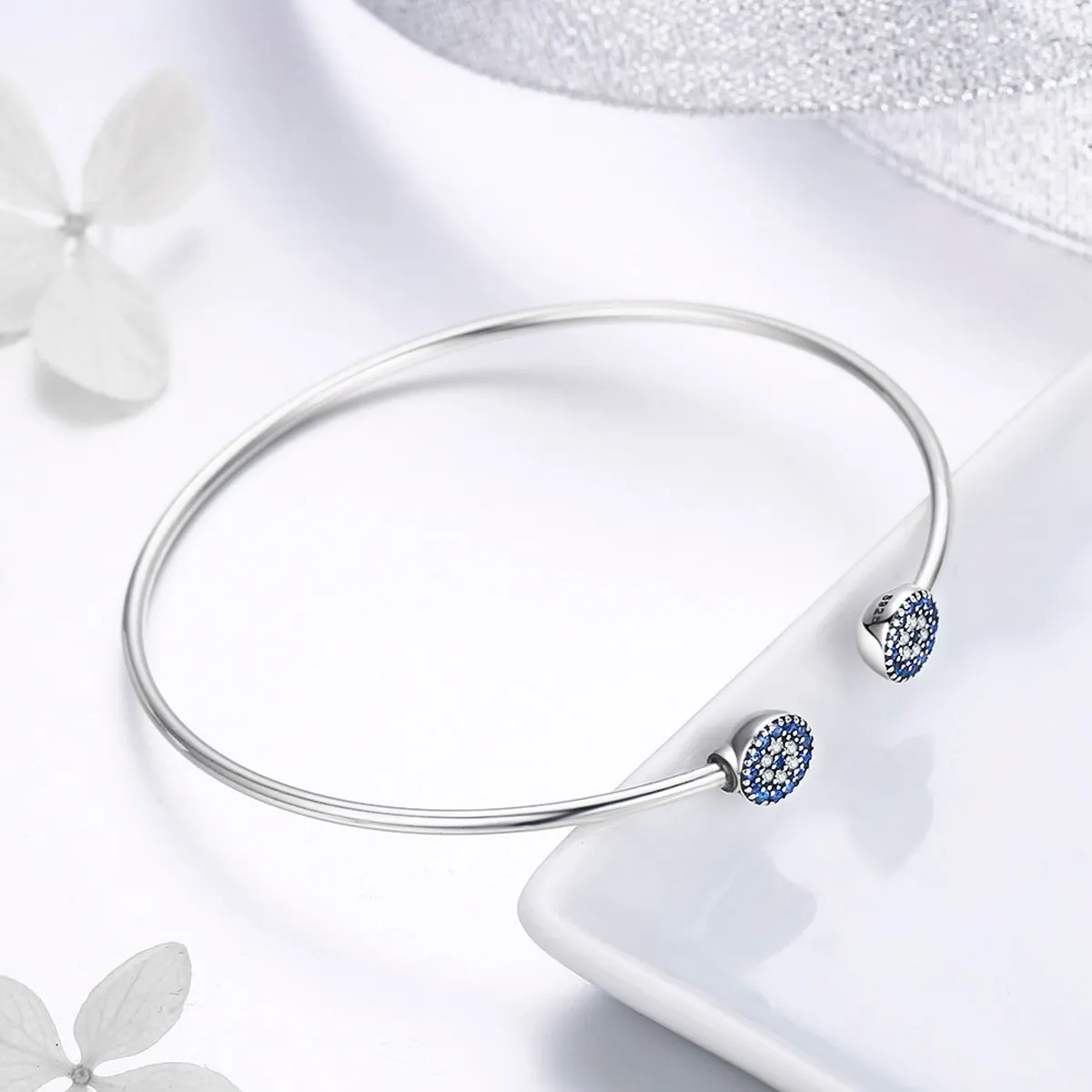 Pandora Style Silver Shining Stars åpen armring - SCB058