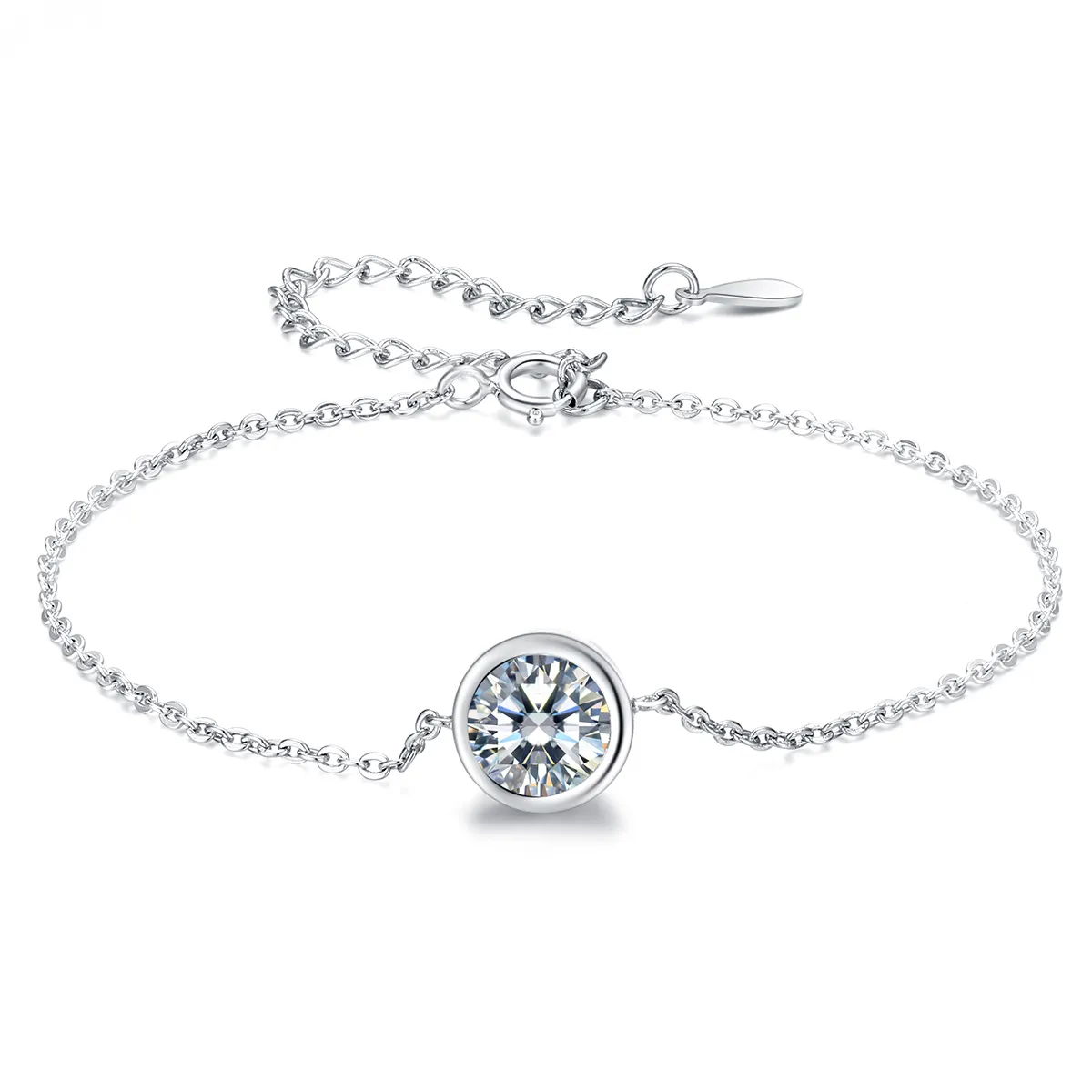 pandora style silver simple chain slider armbånd scb157