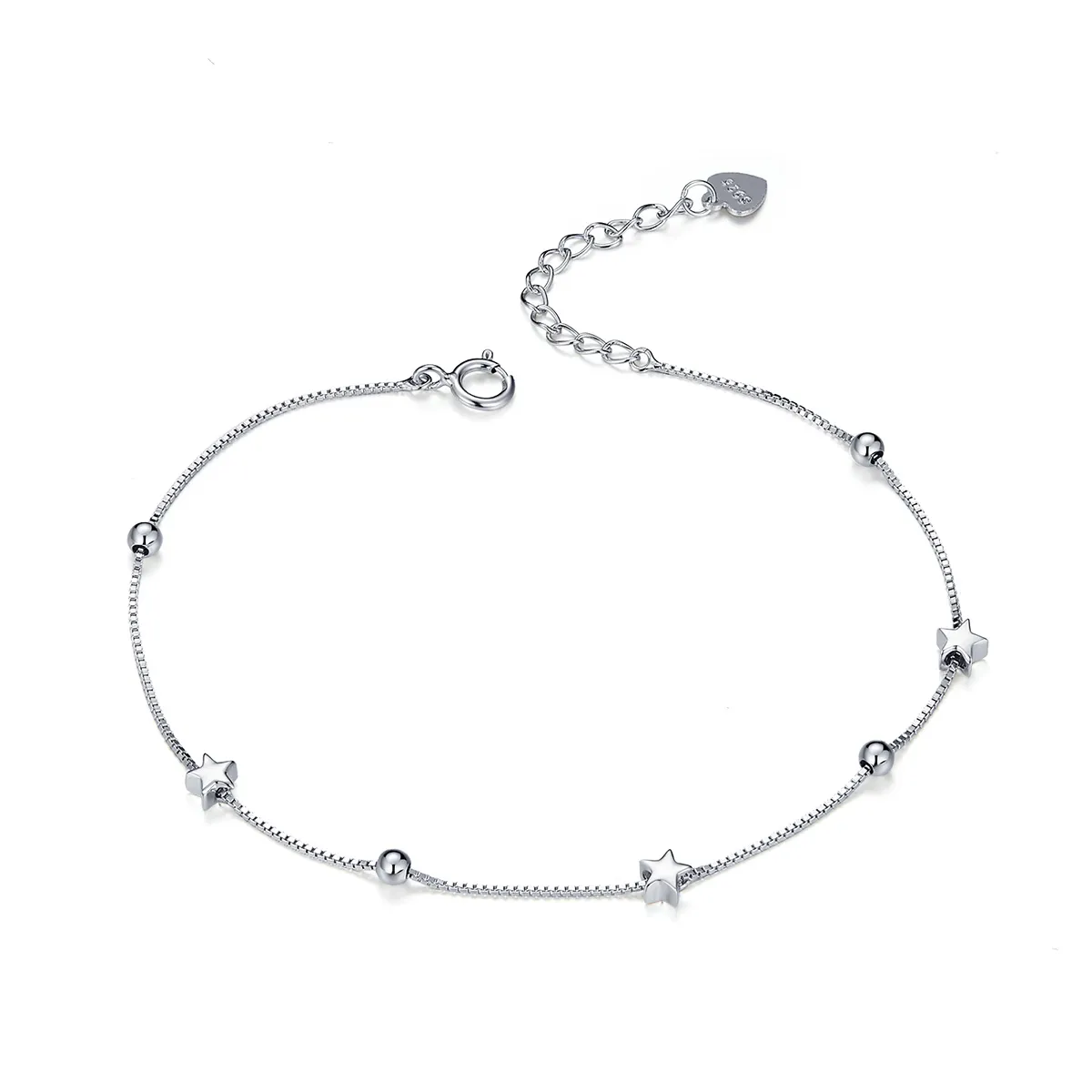 pandora style silver star chain slider armbånd scb171