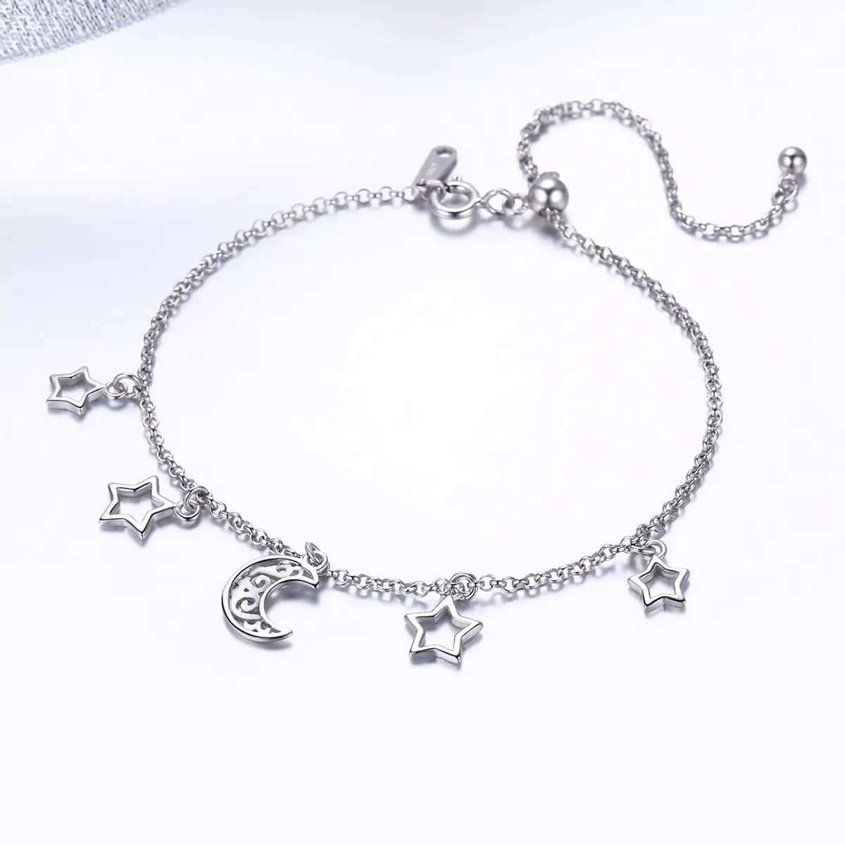 Pandora Style Silver Starry Sky Chain Slider Armbånd - SCB107