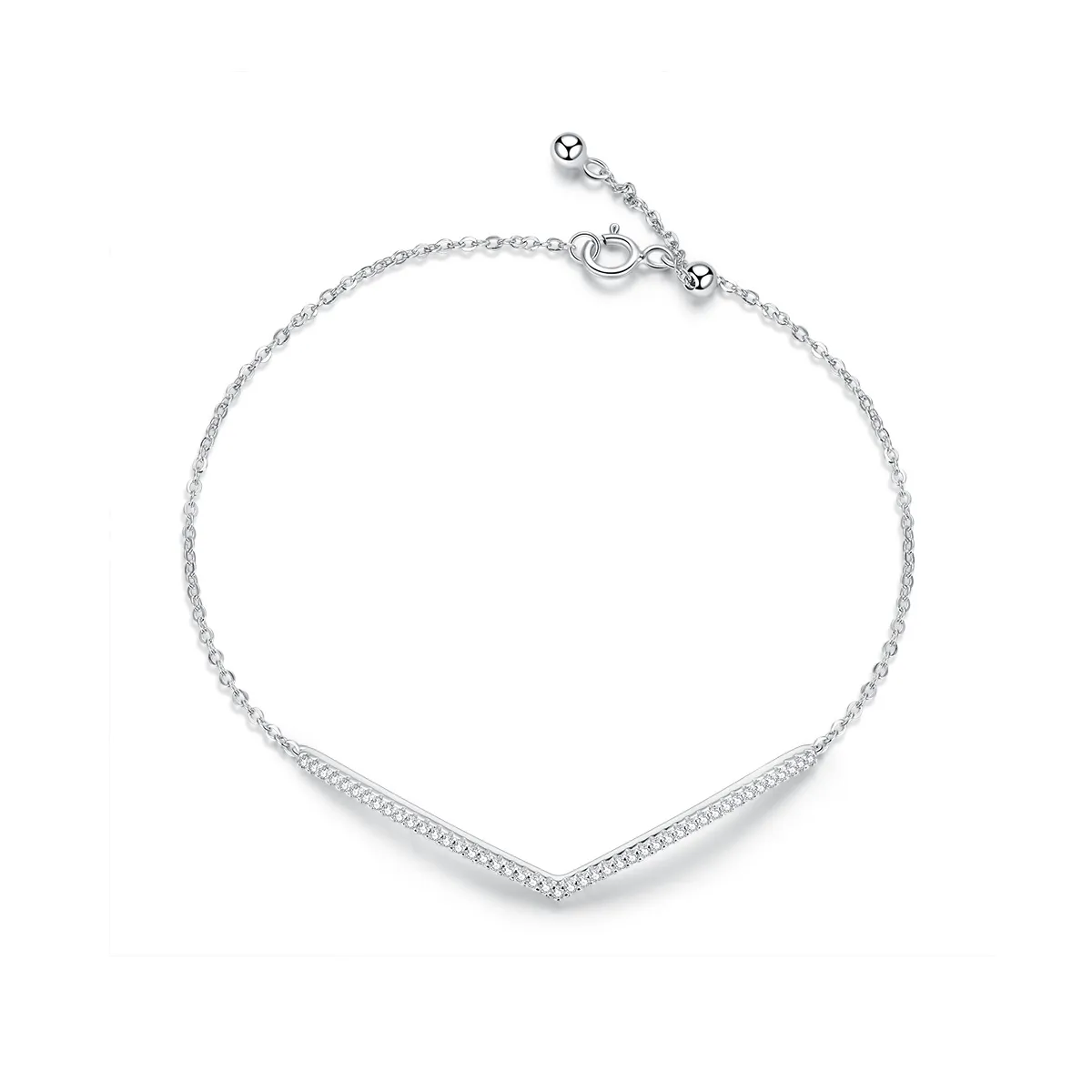 Pandora Style Silver Triumphant Return Chain Slider Armbånd - SCB137