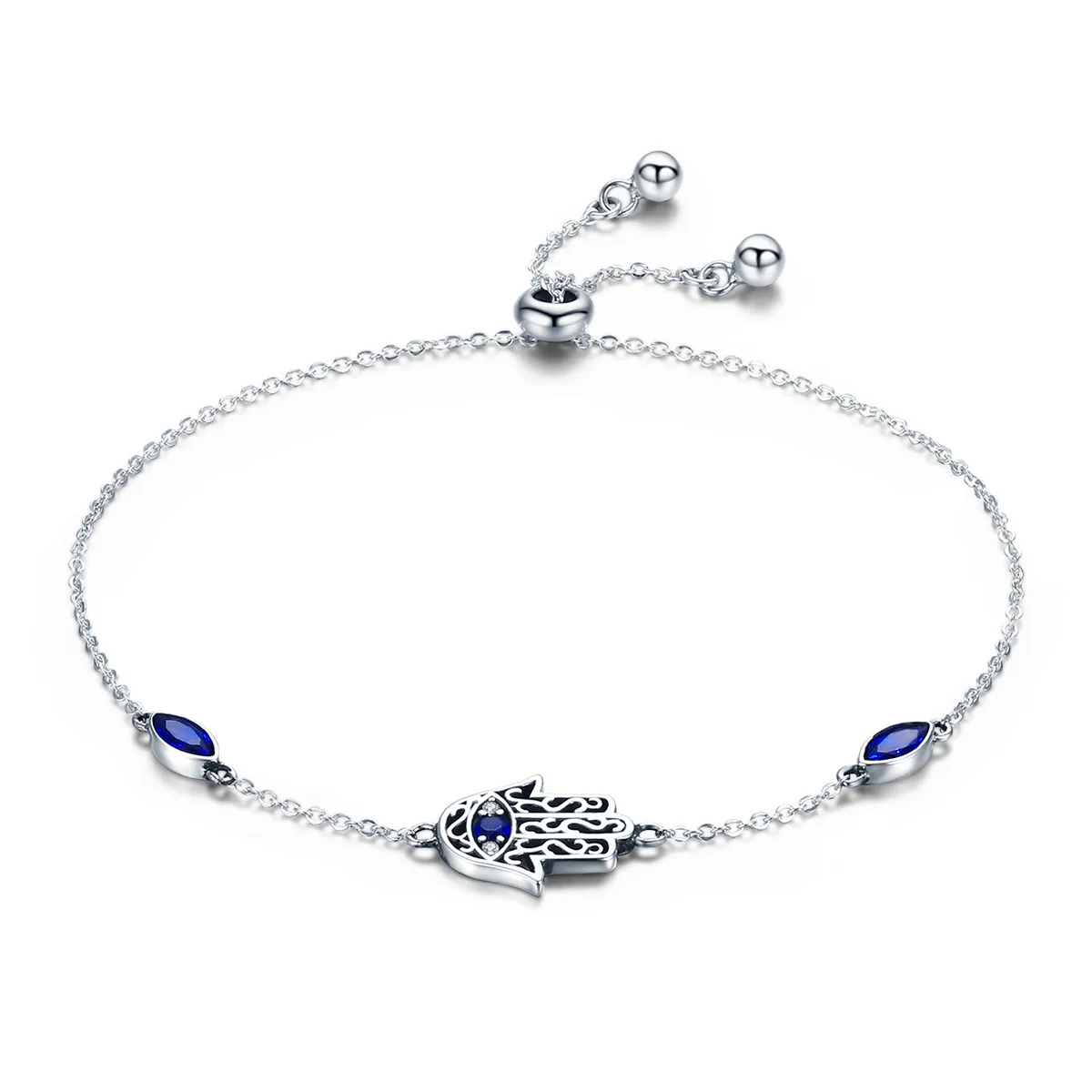 Pandora Style Sølv Spoil Chain Slider Armbånd - SCB076