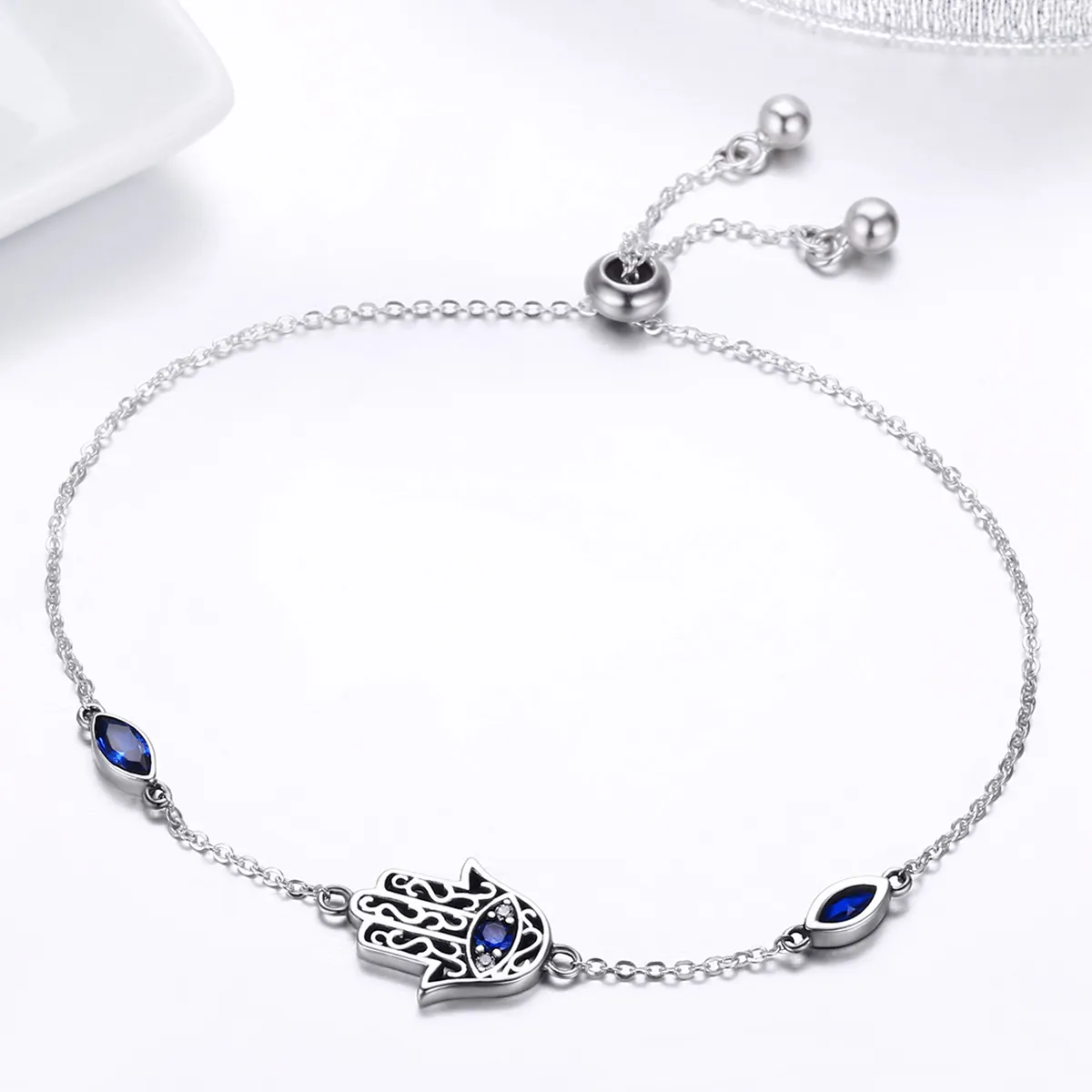 Pandora Style Sølv Spoil Chain Slider Armbånd - SCB076