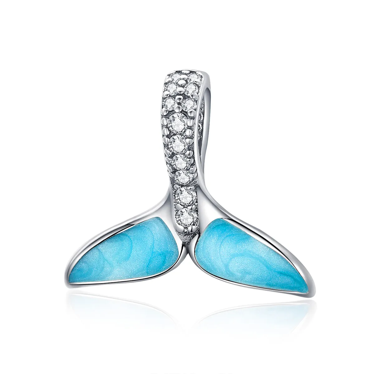 Pandora Style Silver Blue Fishtail Charm - SCC1067