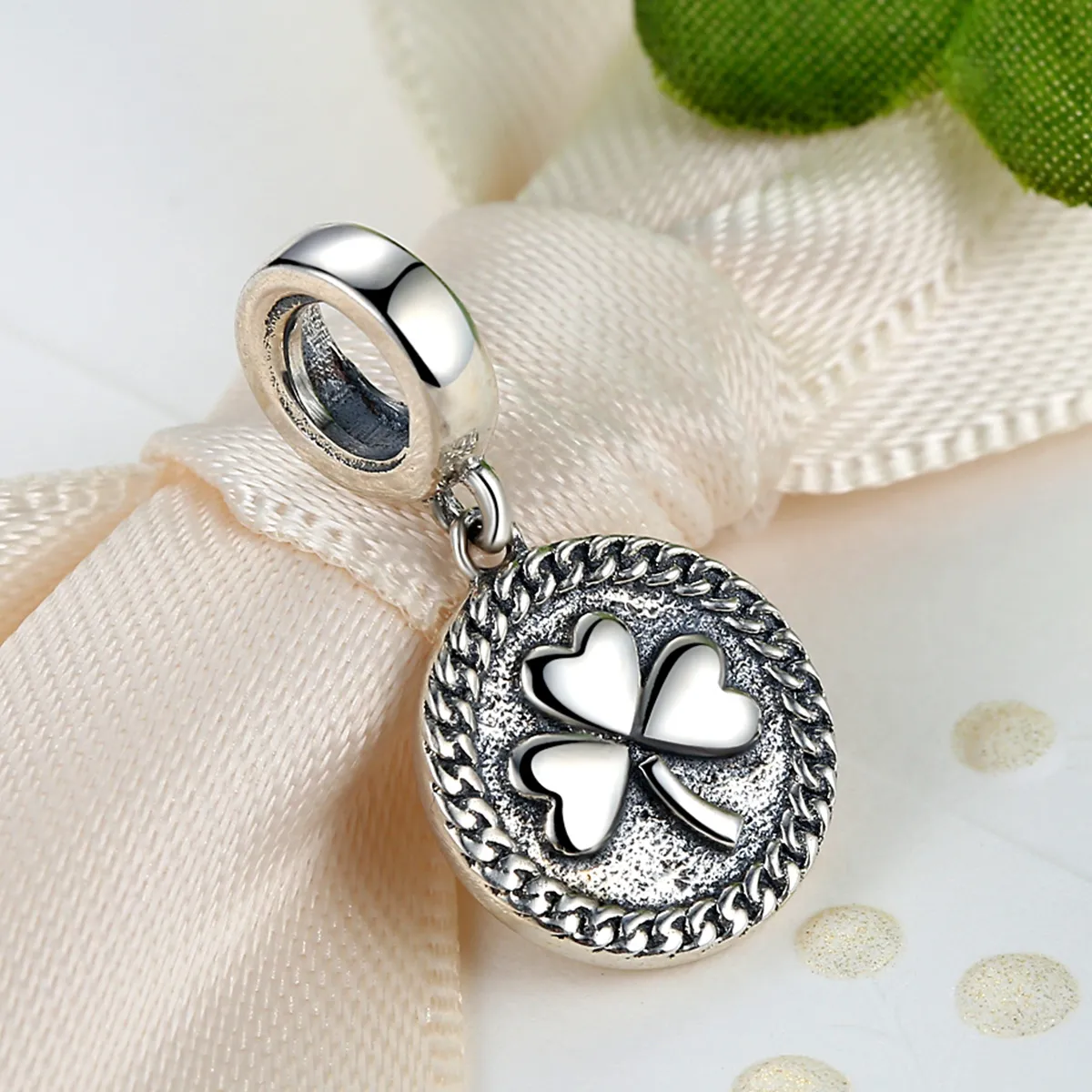 Pandora Style Silver Clover Dingle - SCC039