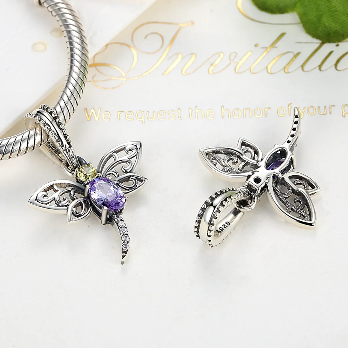 Pandora Style Silver Dragonfly Dangle - SCC048