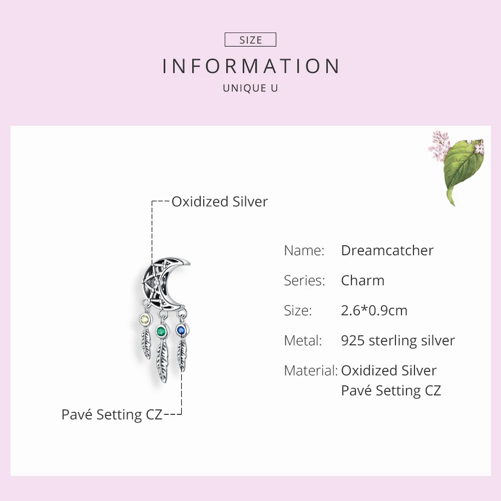 Pandora Style Silver Dreamcatcher Dangle - SCC1232