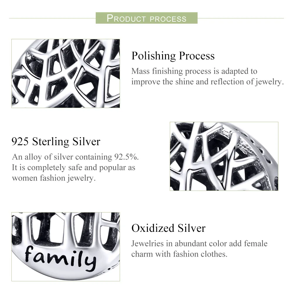 Pandora Style Silver Family Forest Charm - SCC1144