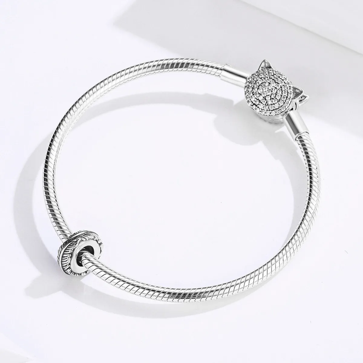 Pandora Style Silver Feather Spacer - SCC1236