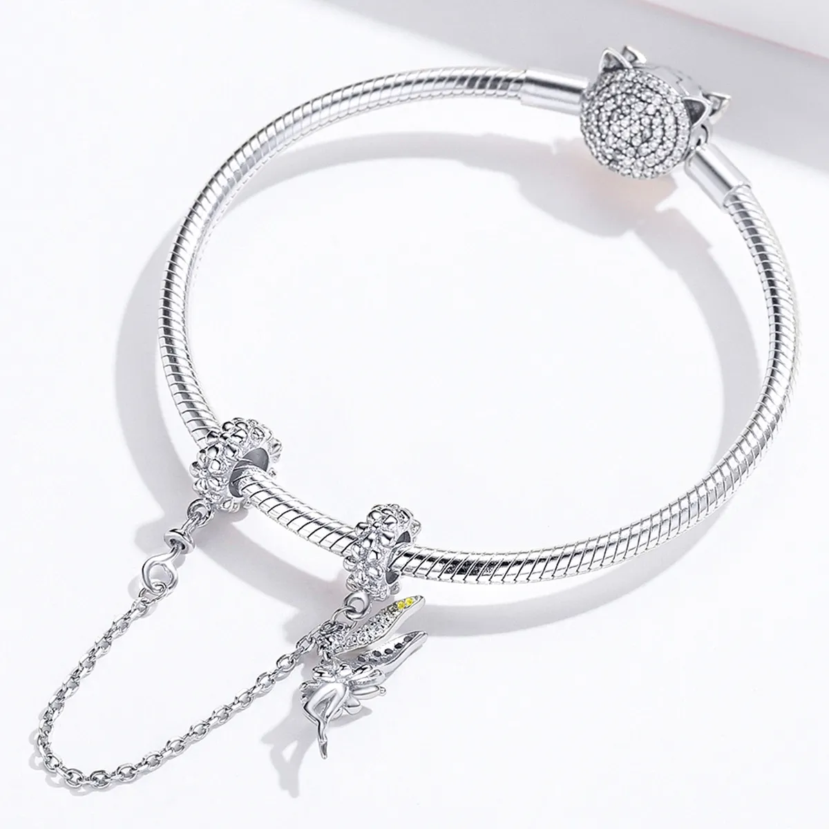 Pandora Style Silver Flower Elf sikkerhetskjede - SCC1278