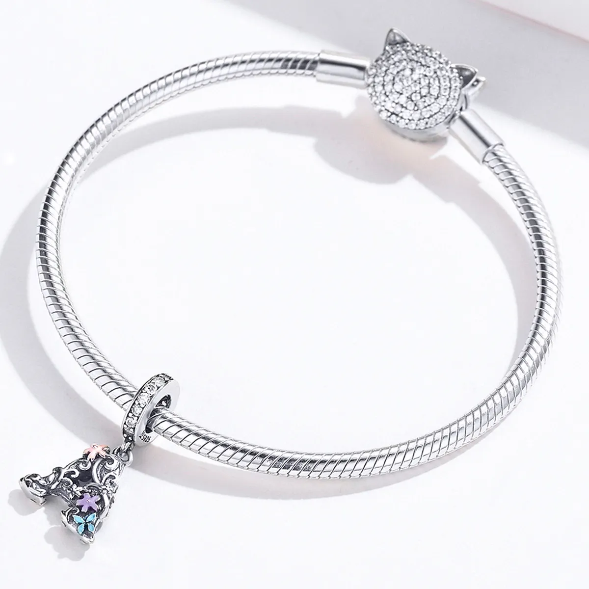 Pandora Style Silver Flower Letter A Dingle - SCC1273