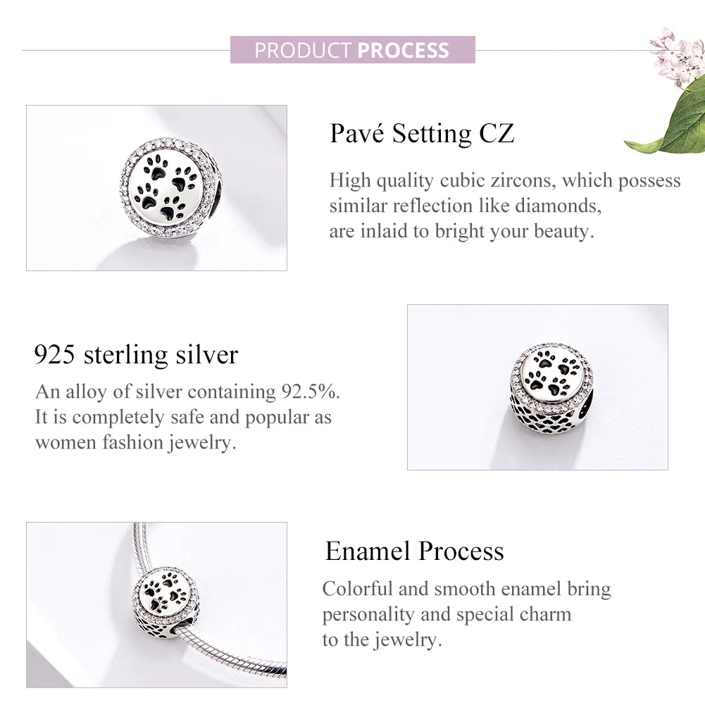 Pandora Style Silver Footprints Charm - SCC1186