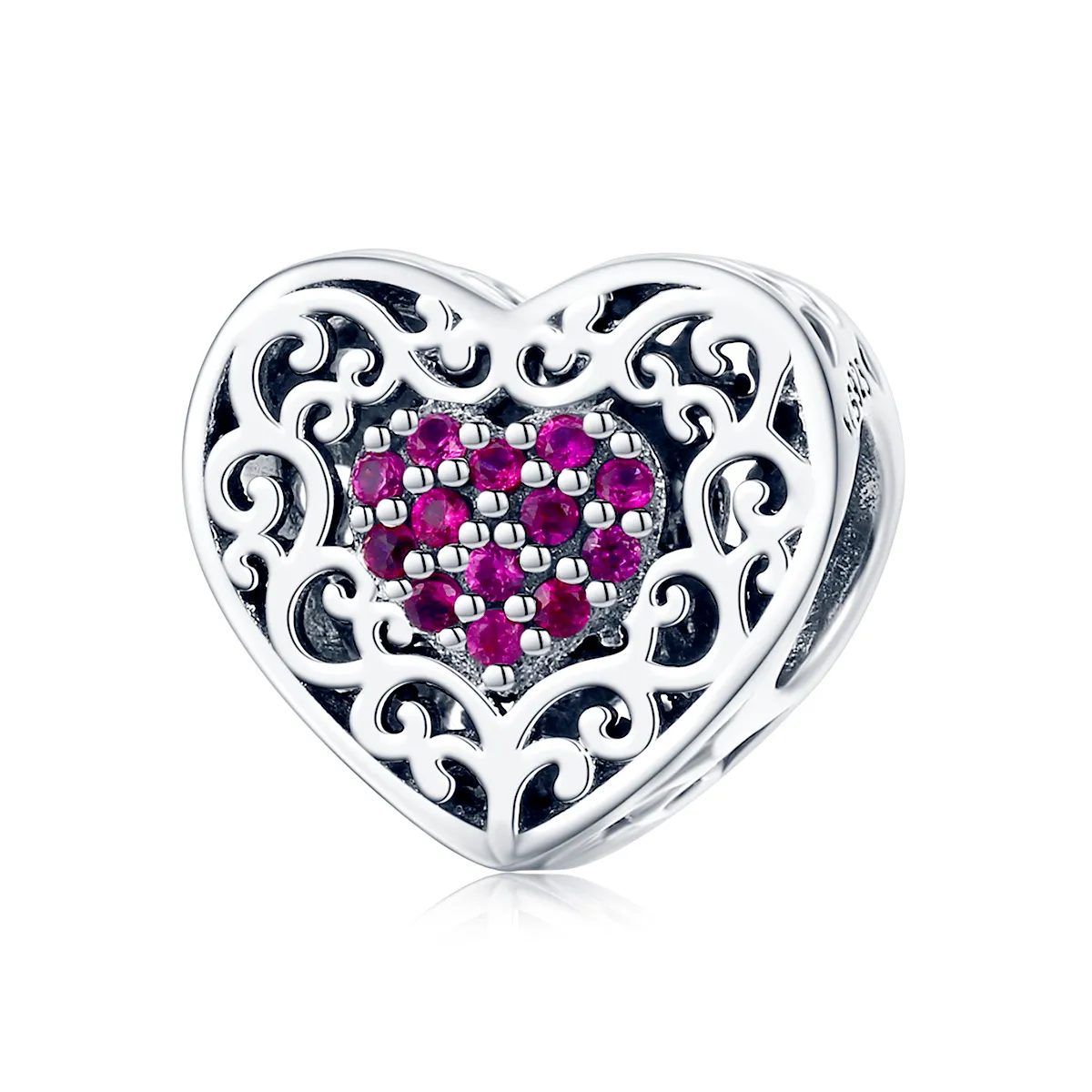 Pandora Style Silver Heart Charm - SCC1109