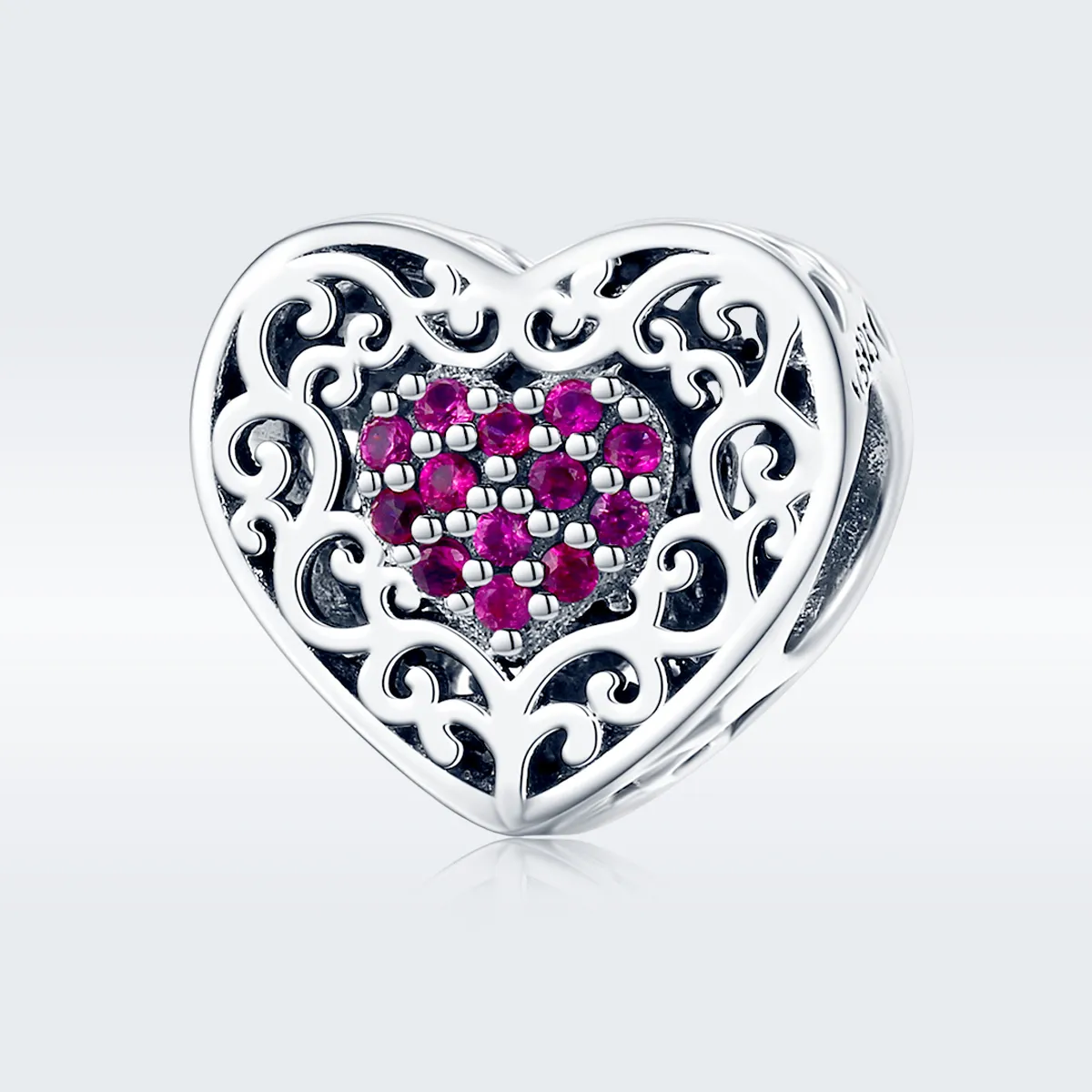 Pandora Style Silver Heart Charm - SCC1109