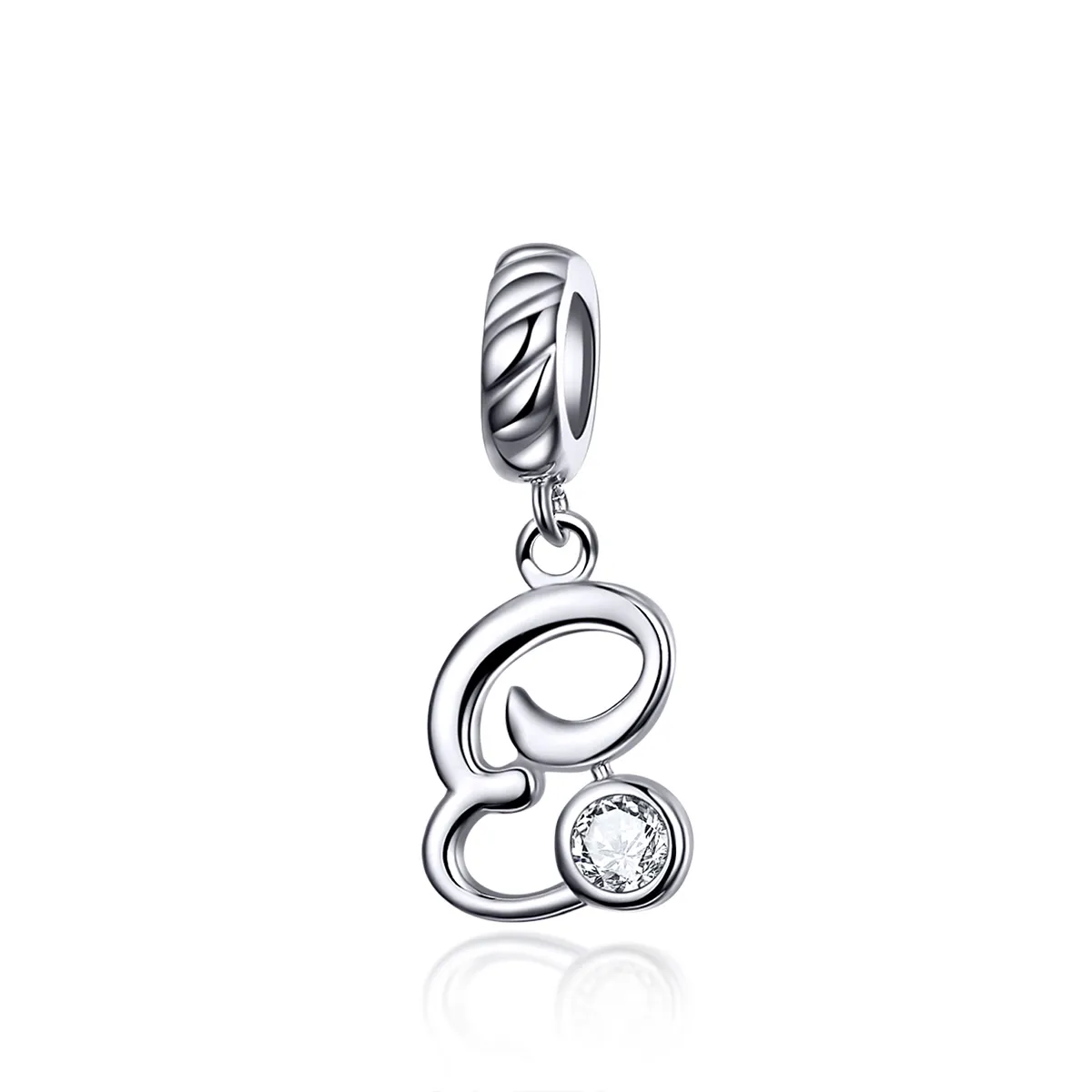 pandora style silver letter e dangle scc1183 e