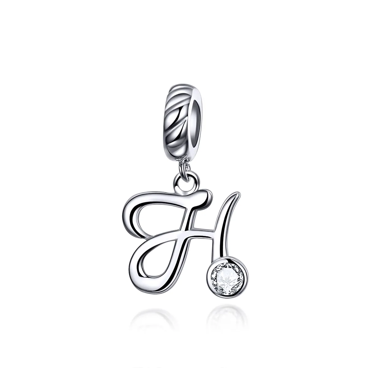 pandora style silver letter h dangle scc1183 h