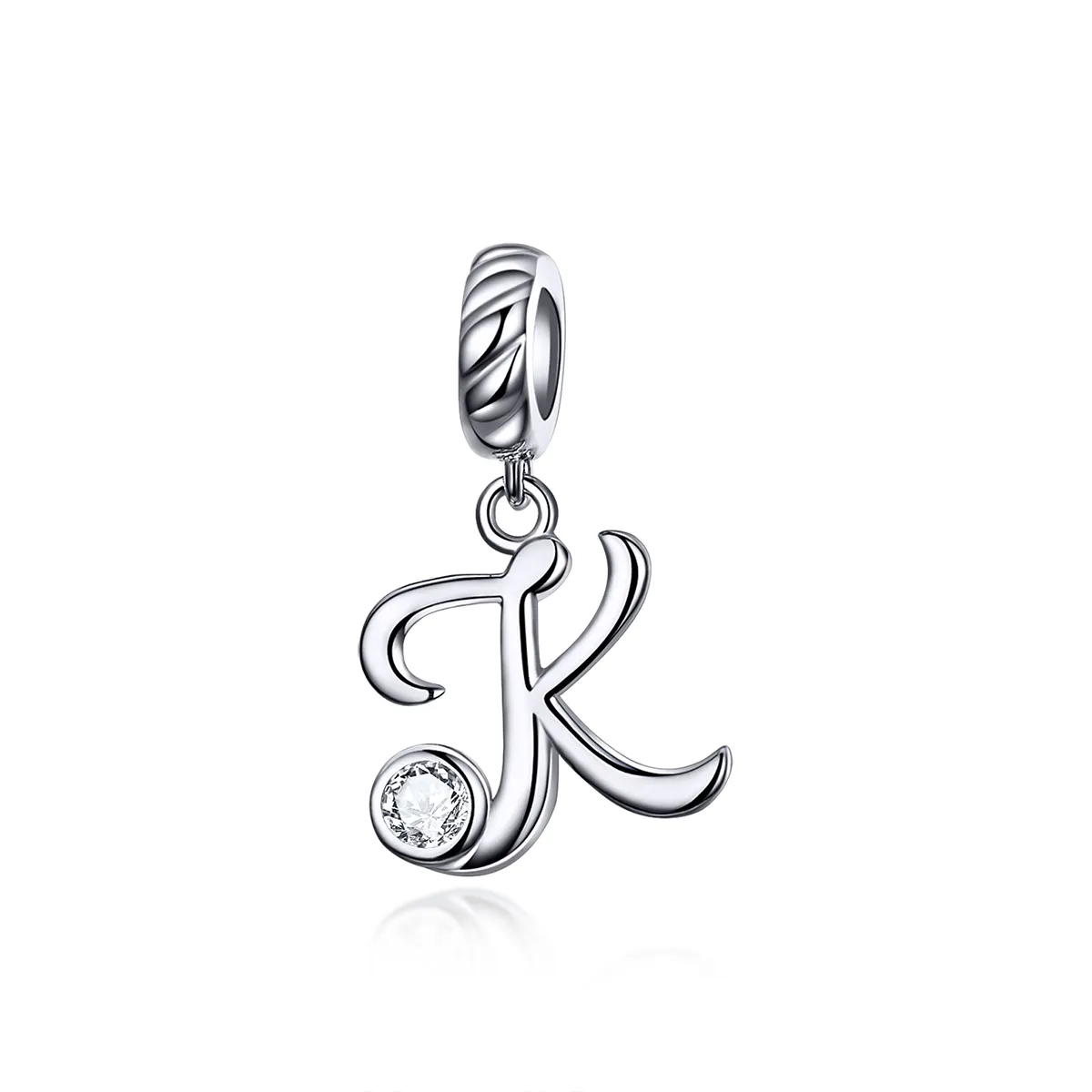 pandora style silver letter k dingle scc1183 k