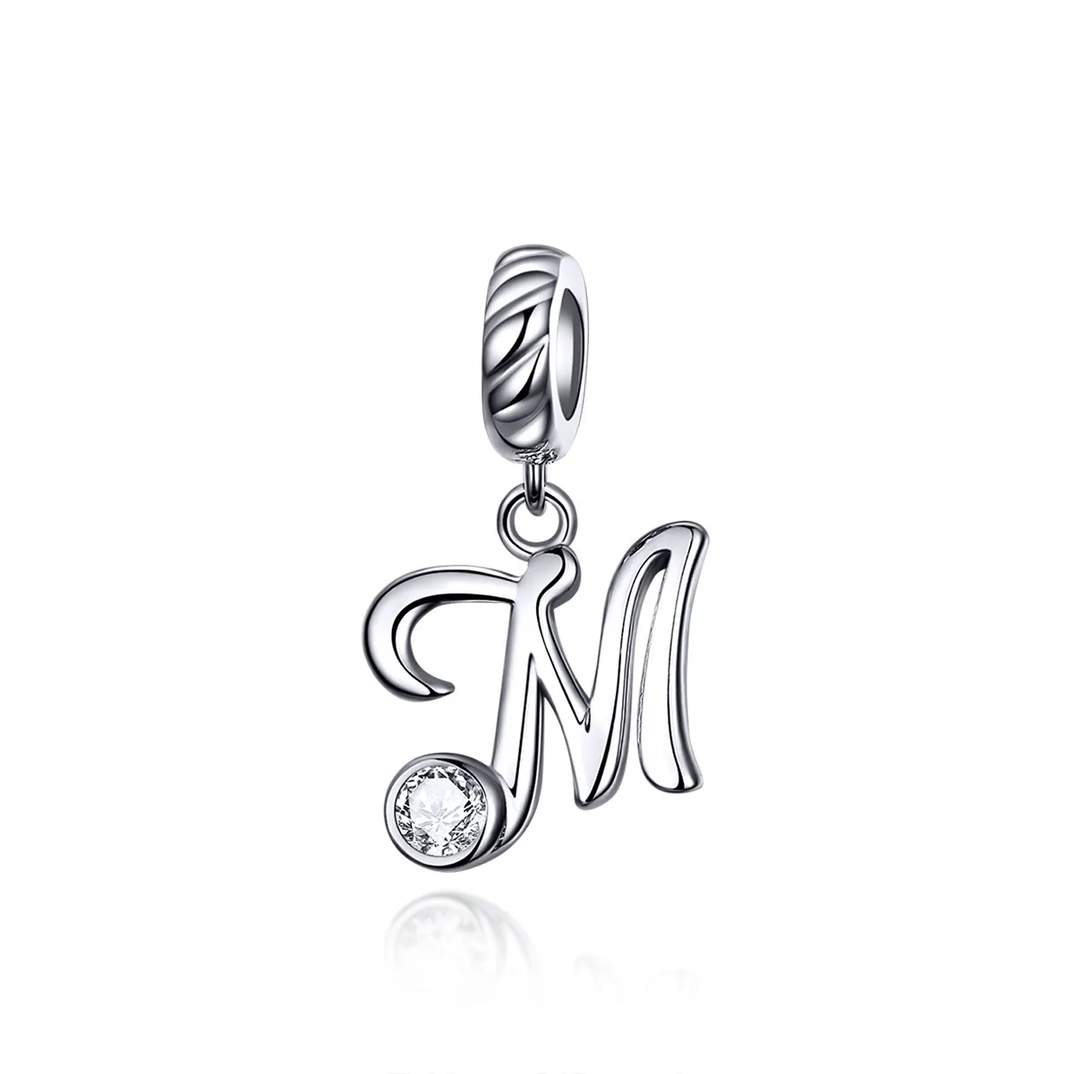 pandora style silver letter m dangle scc1183 m