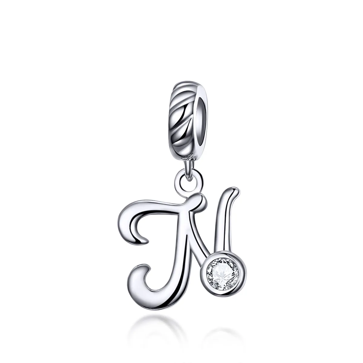 pandora style silver letter n dingle scc1183 n