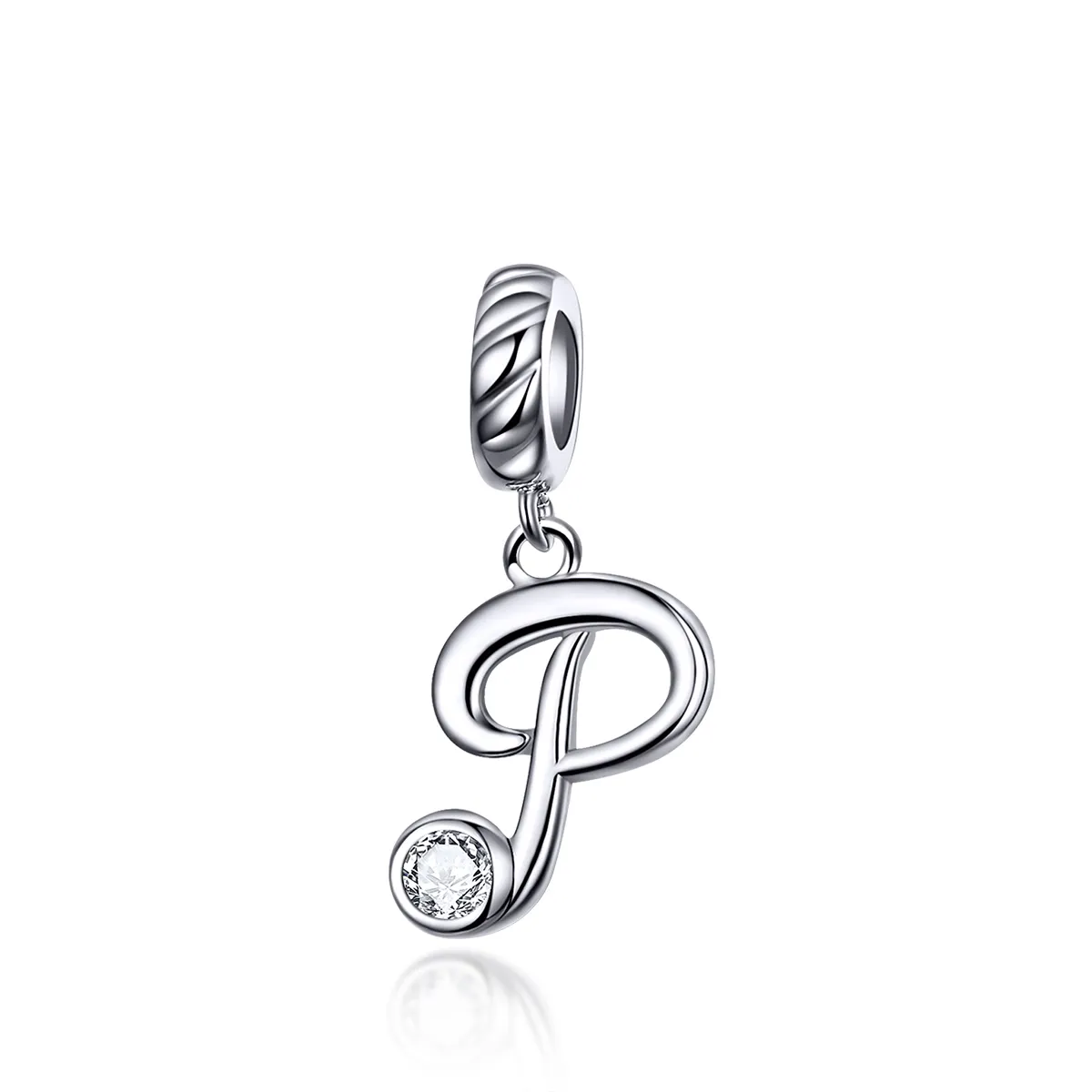 pandora style silver letter p dingle scc1183 p