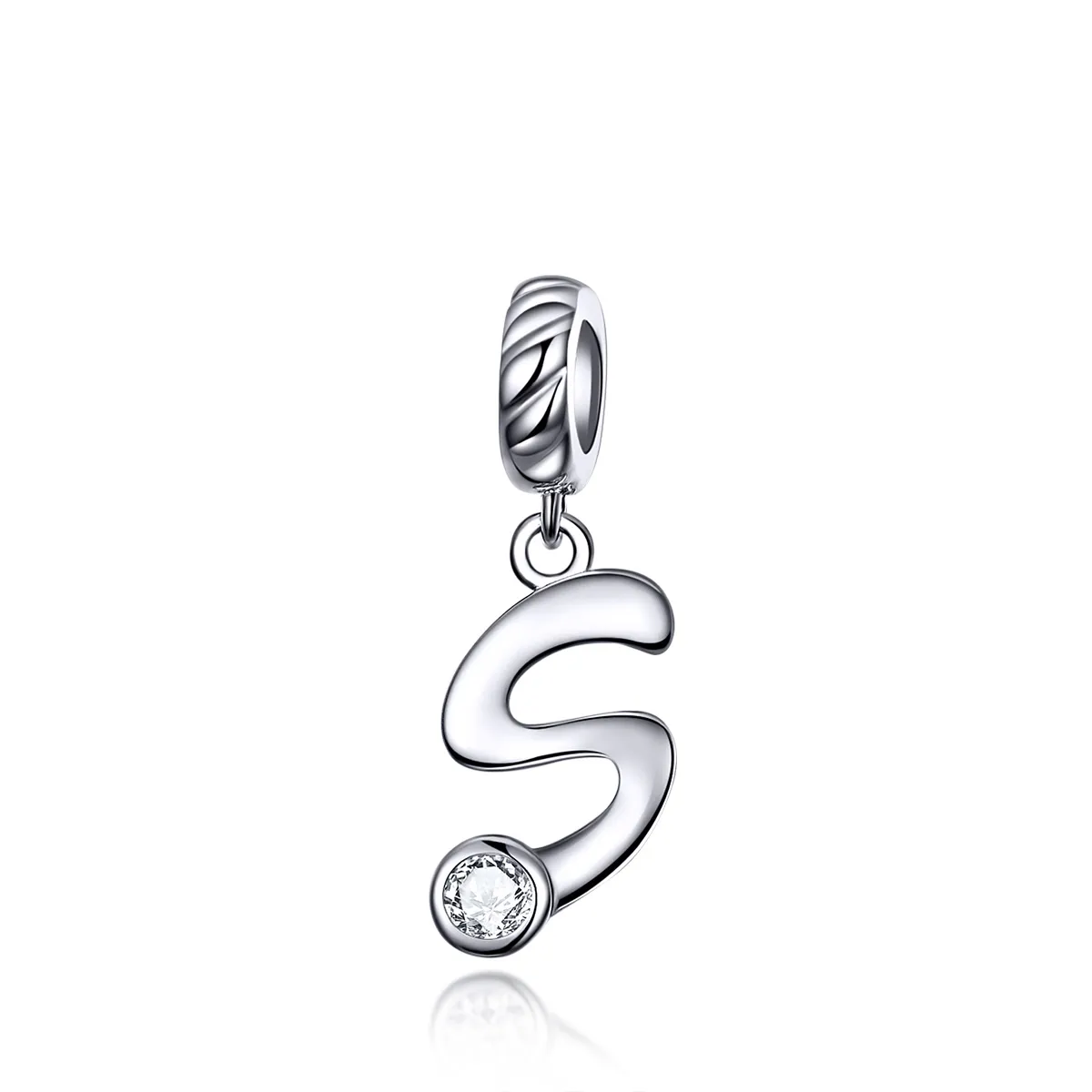 pandora style silver letter s dingle scc1183 s