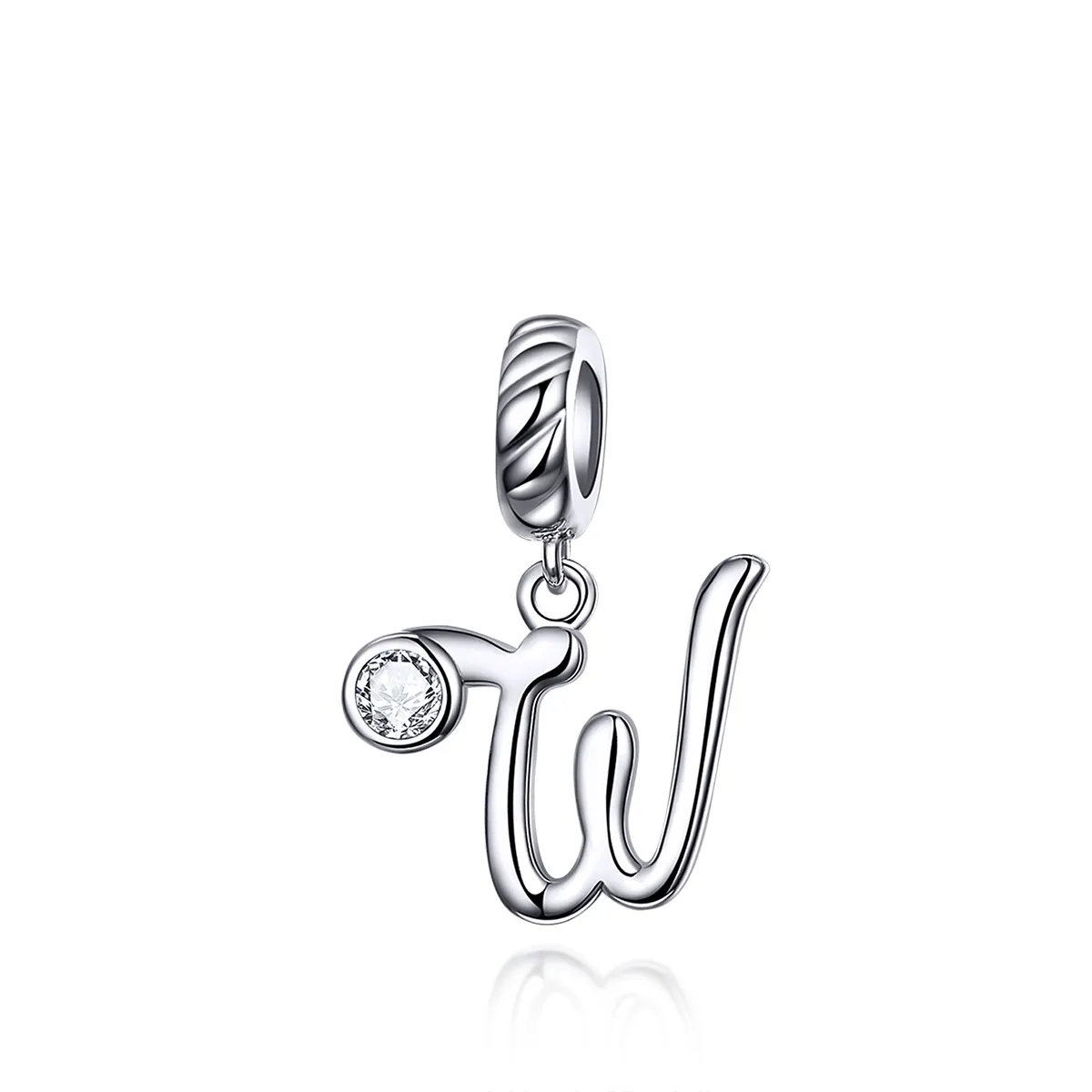 Pandora Style Silver Letter W Dangle - SCC1183-W