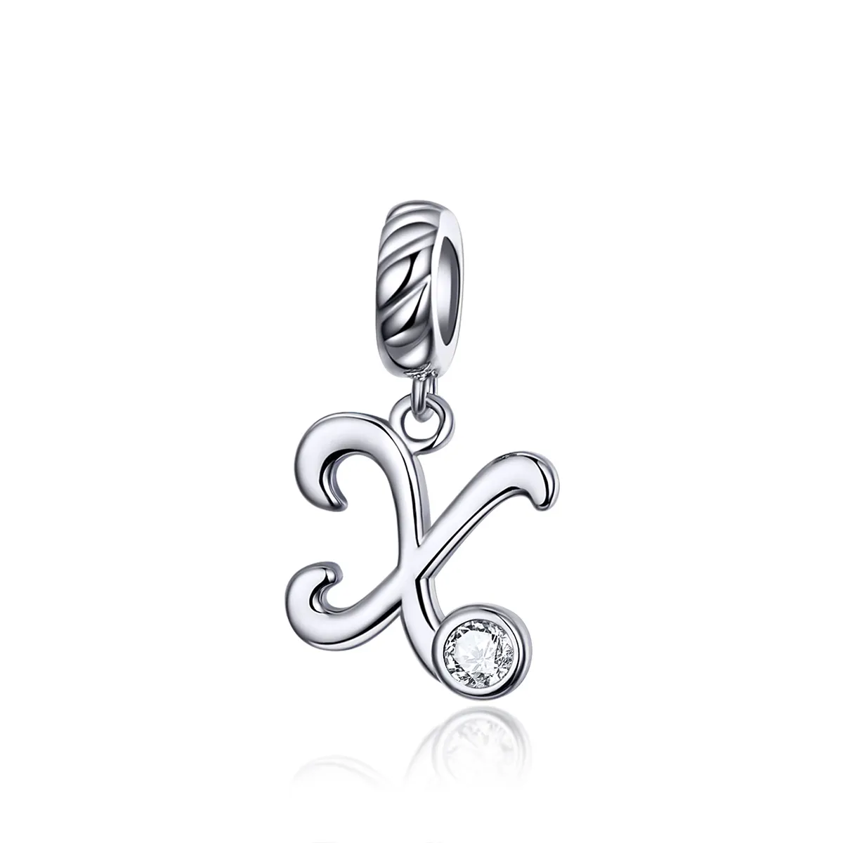 pandora style silver letter x dingle scc1183 x