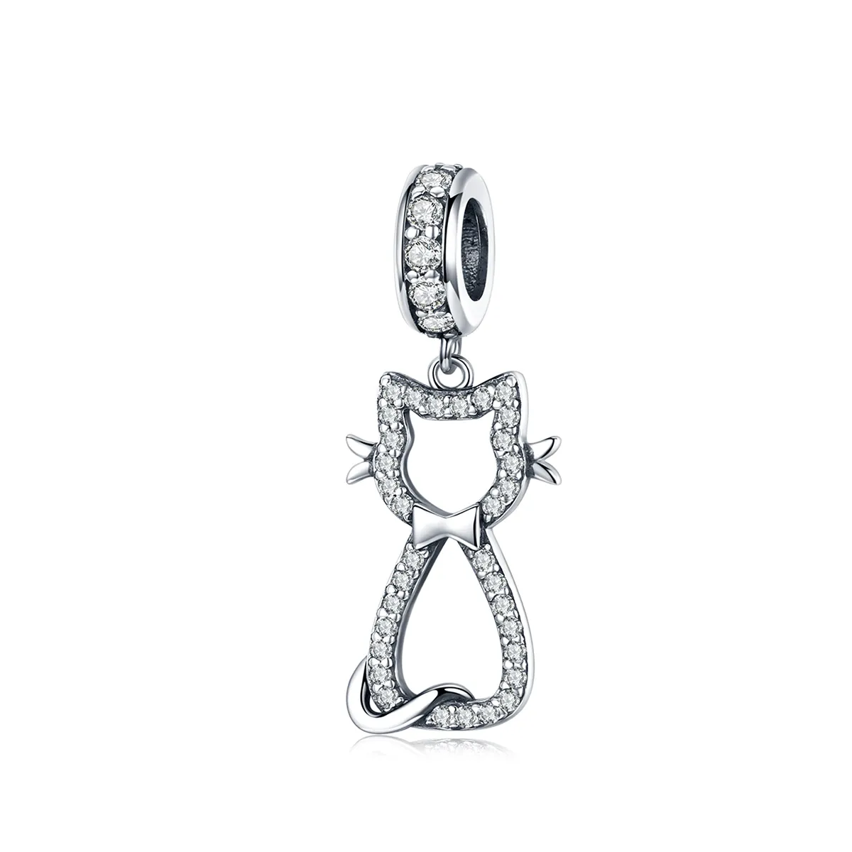 Pandora Style Silver Lovely Cat Dangle - SCC1162