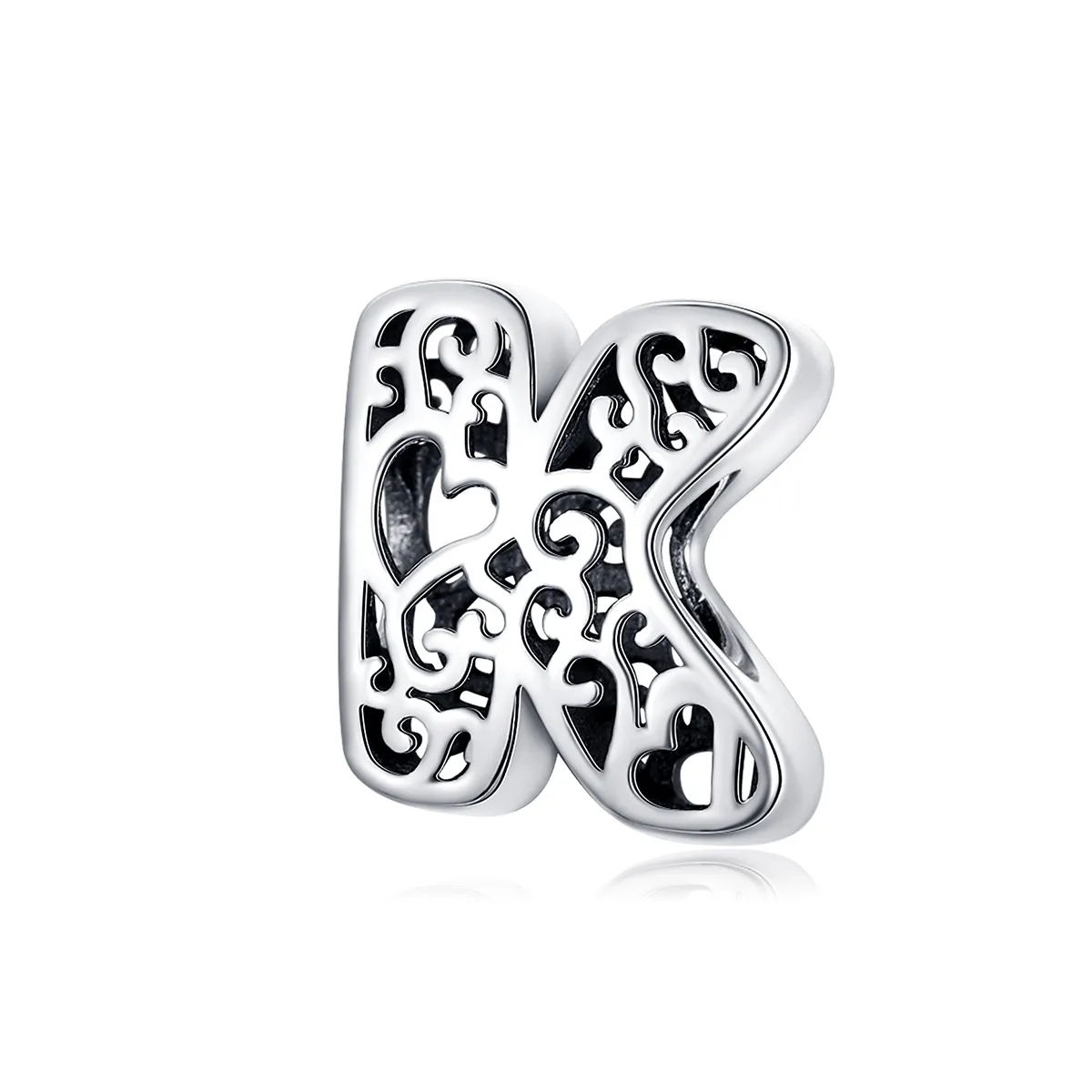 pandora style silver magic letter k charm scc1229 k