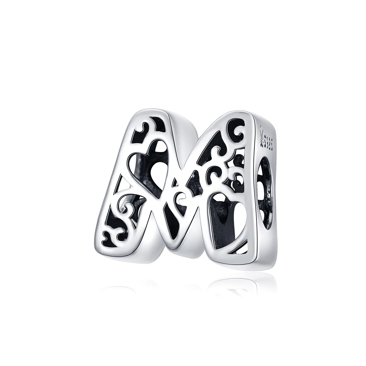 pandora style silver magic letter m charm scc1229 m