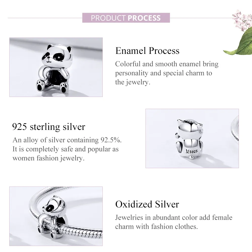 Pandora Style Silver Panda Charm - SCC1175