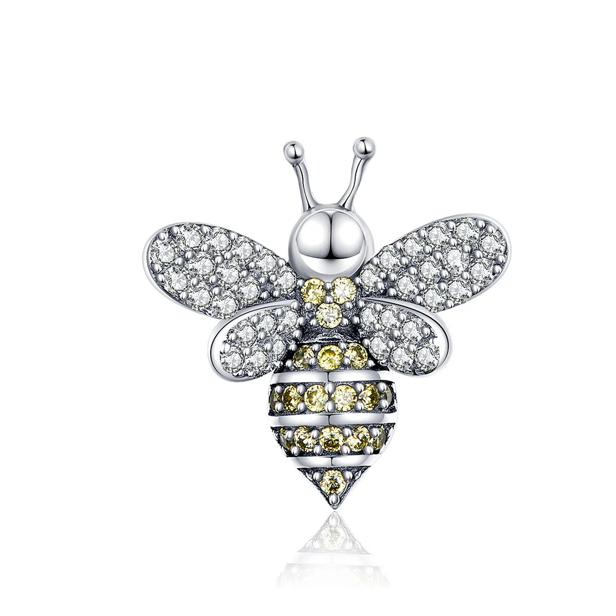 pandora style silver pavé bee charm scc1194