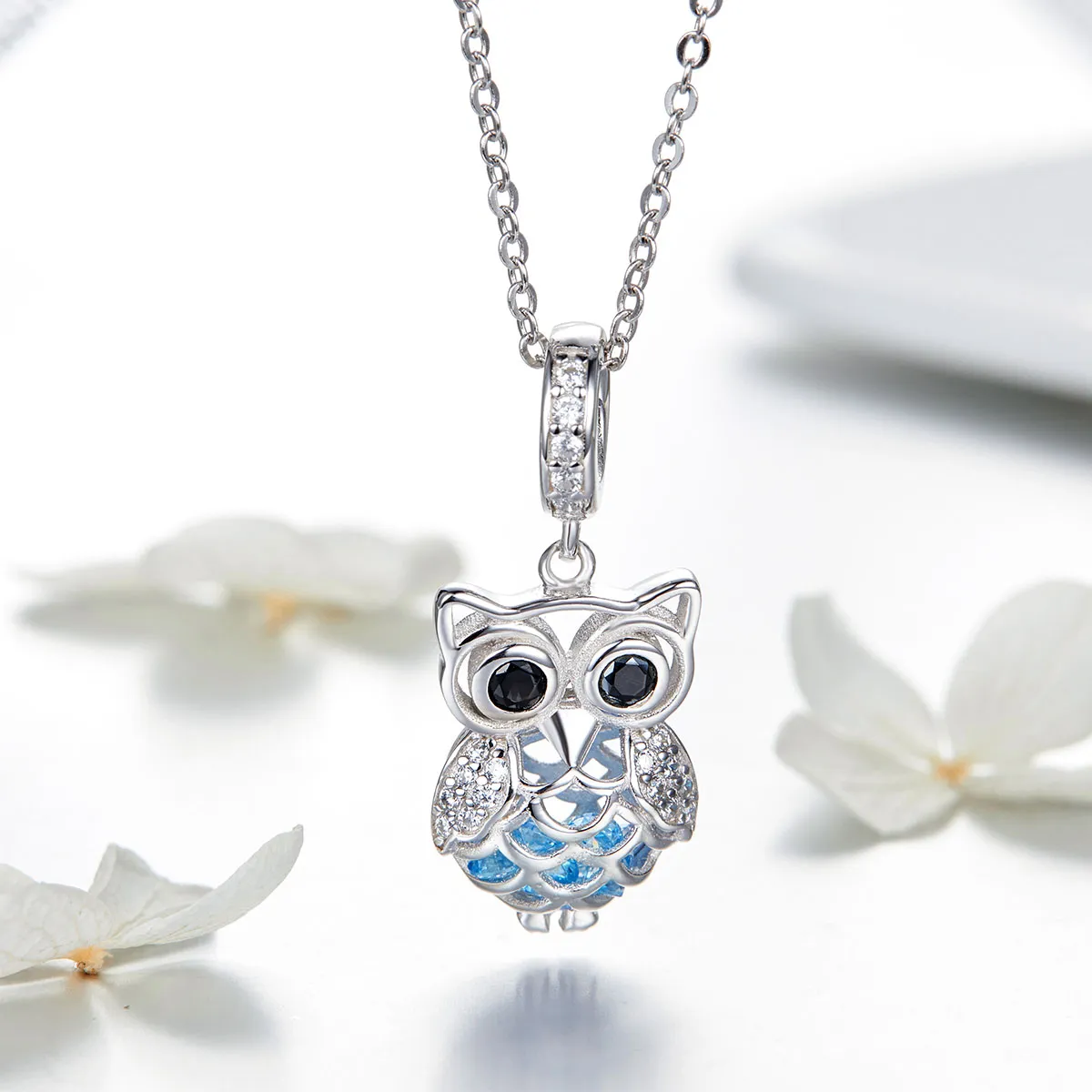 Pandora Style Silver Perpetual Owl Dingle - SCC1124