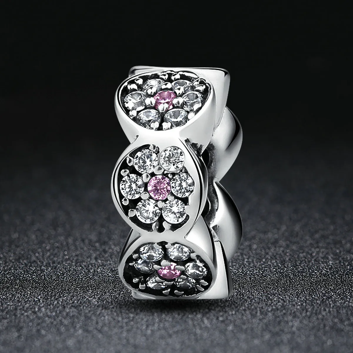 Pandora Style Silver Pink Garland Spacer - SCC101