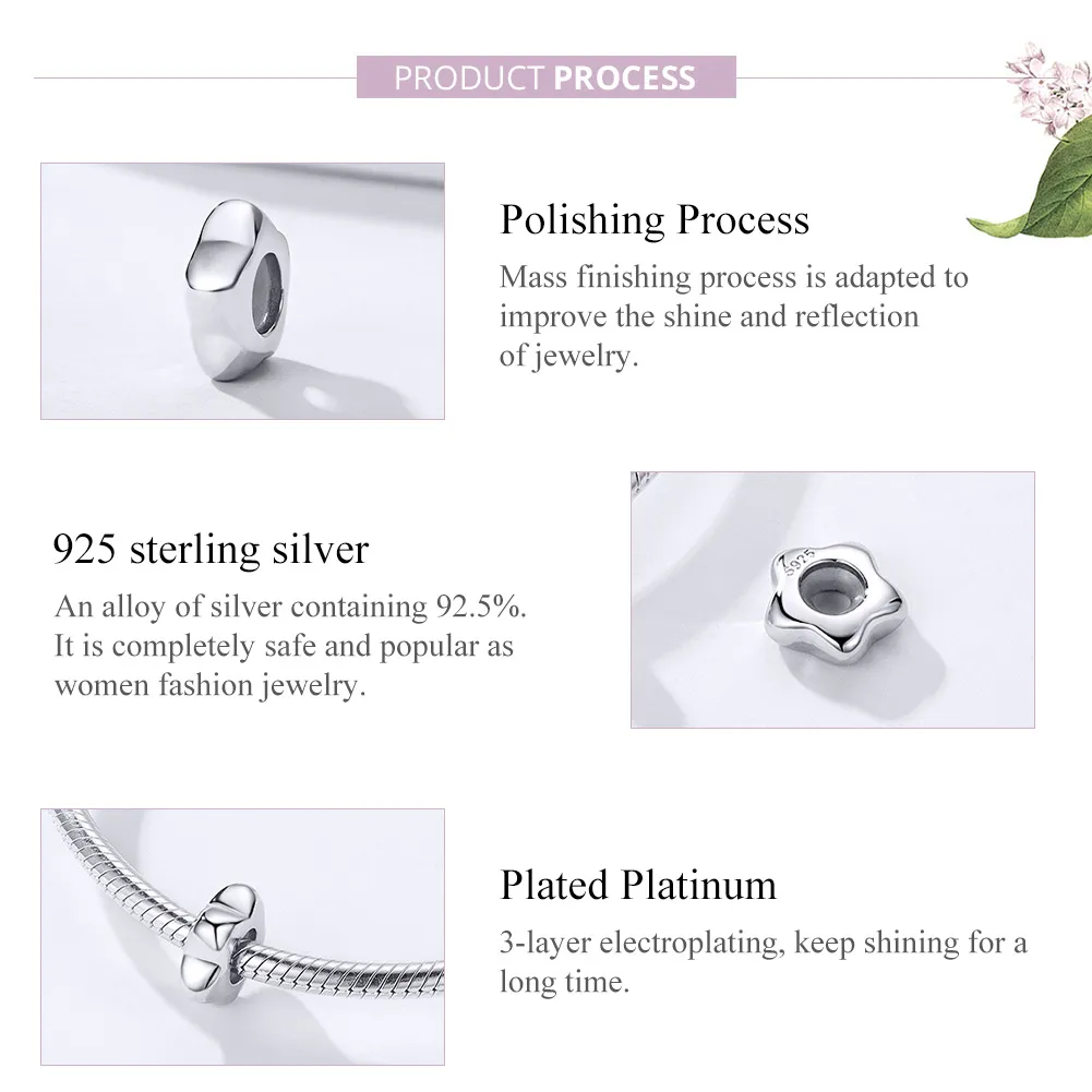 Pandora Style Silver Plomme Blossom Spacer - SCC1168