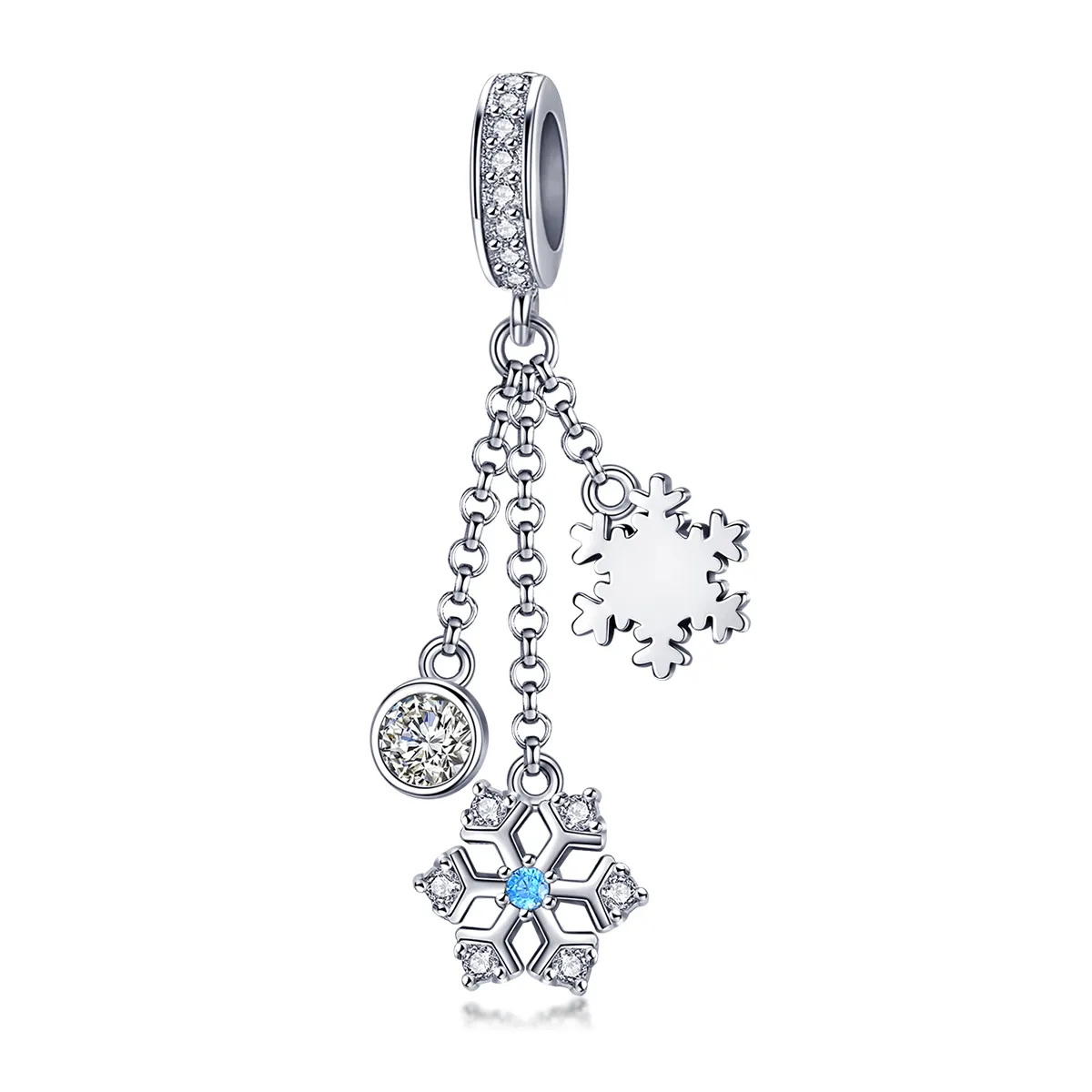 pandora style silver snowflake dangle scc1020