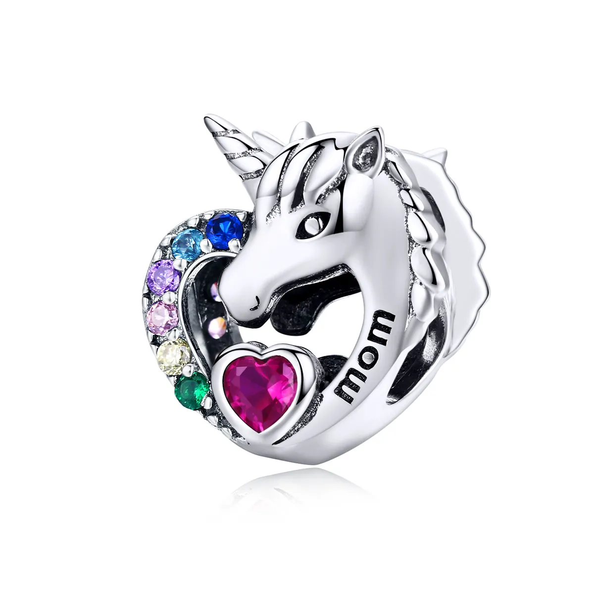 pandora style silver unicorn for mom charm scc1160