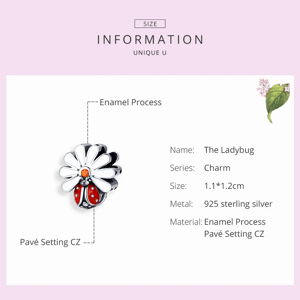 Pandora Style Sølv Ladybug Charm - SCC1276