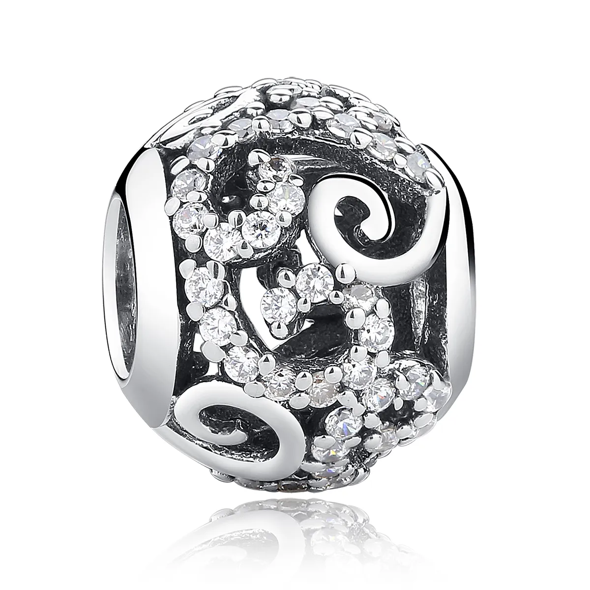 pandora style sølv pavé charm scc021