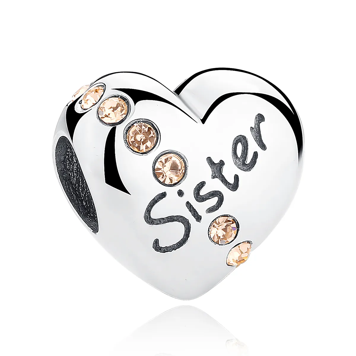 pandora style sølv søster charm scc008